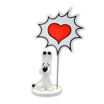 Asterix " Idefix Skulptur mit Sprechblase aus resin" von Plastoy
